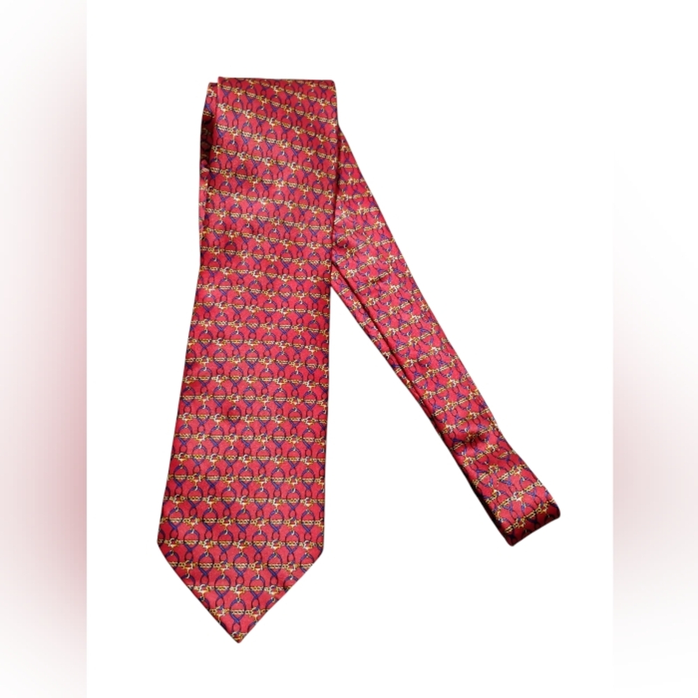 Roma Red and Gold Patterned Men's Tie